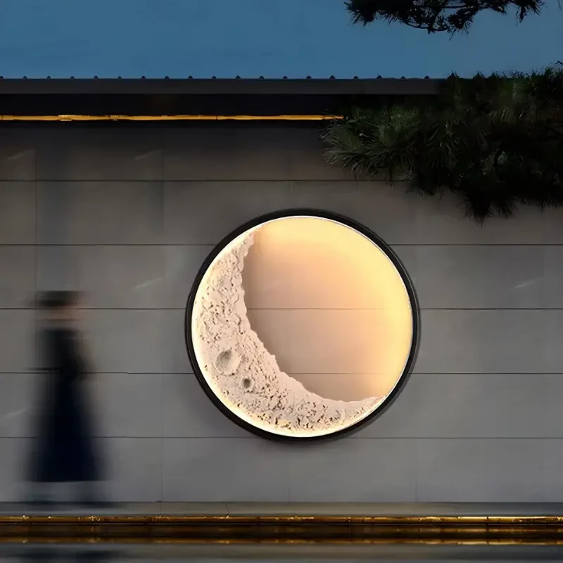 Lámpara de pared 3D Moon: luz decorativa impermeable para interiores y exteriores
