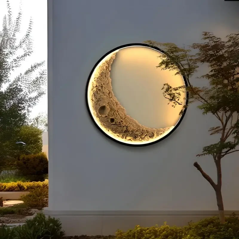 Lámpara de pared 3D Moon: luz decorativa impermeable para interiores y exteriores