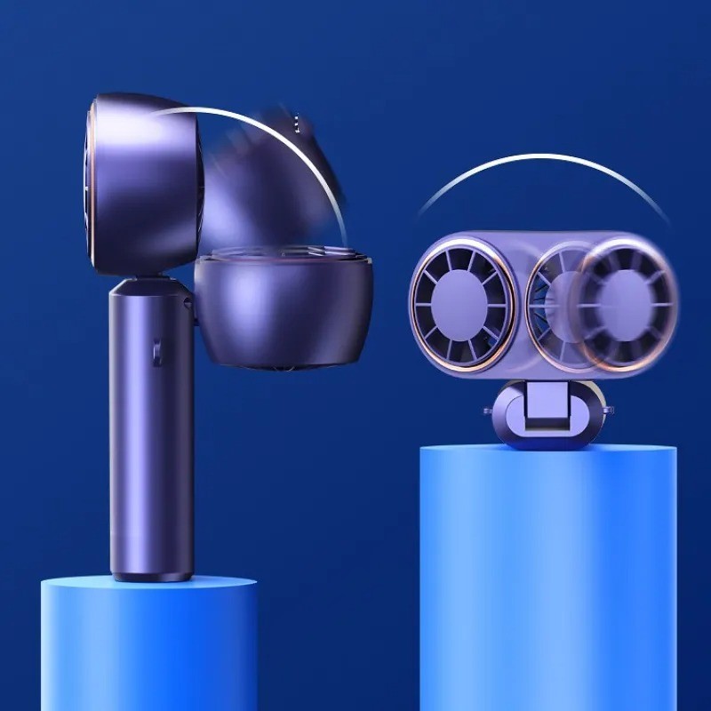 Mini ventilador portátil plegable USB para colgar en el cuello