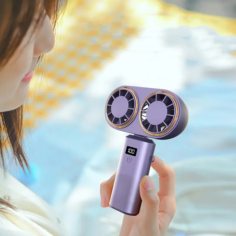 Mini ventilador portátil plegable USB para colgar en el cuello