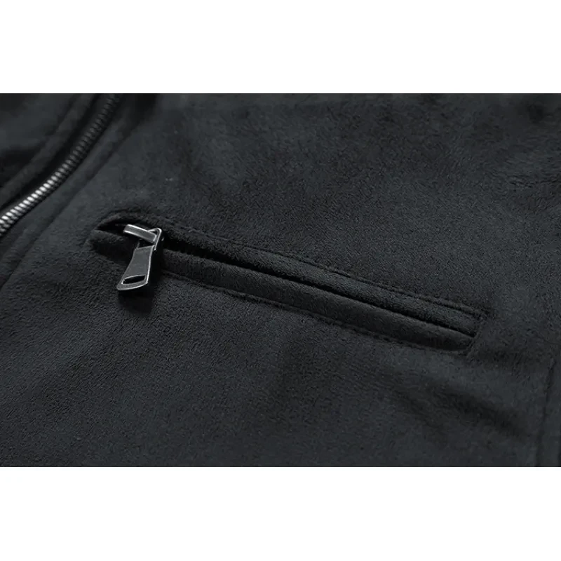 Chaqueta de ante con cuello alto para hombre