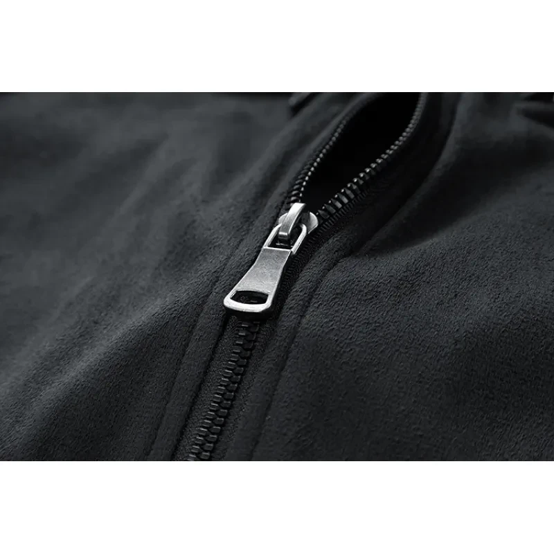 Chaqueta de ante con cuello alto para hombre