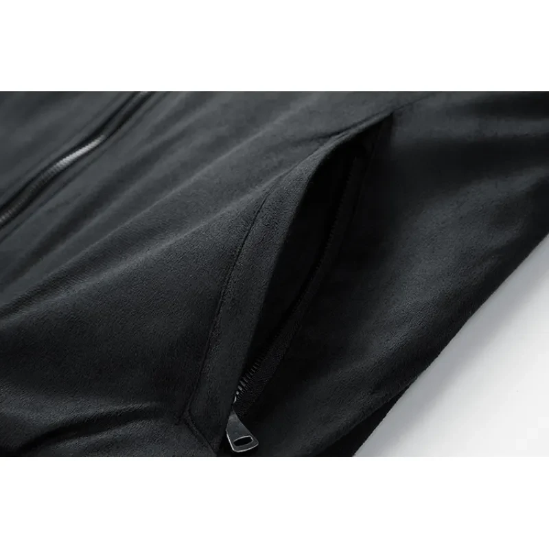 Chaqueta de ante con cuello alto para hombre