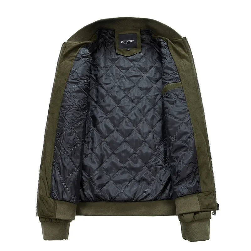 Chaqueta de ante con cuello alto para hombre
