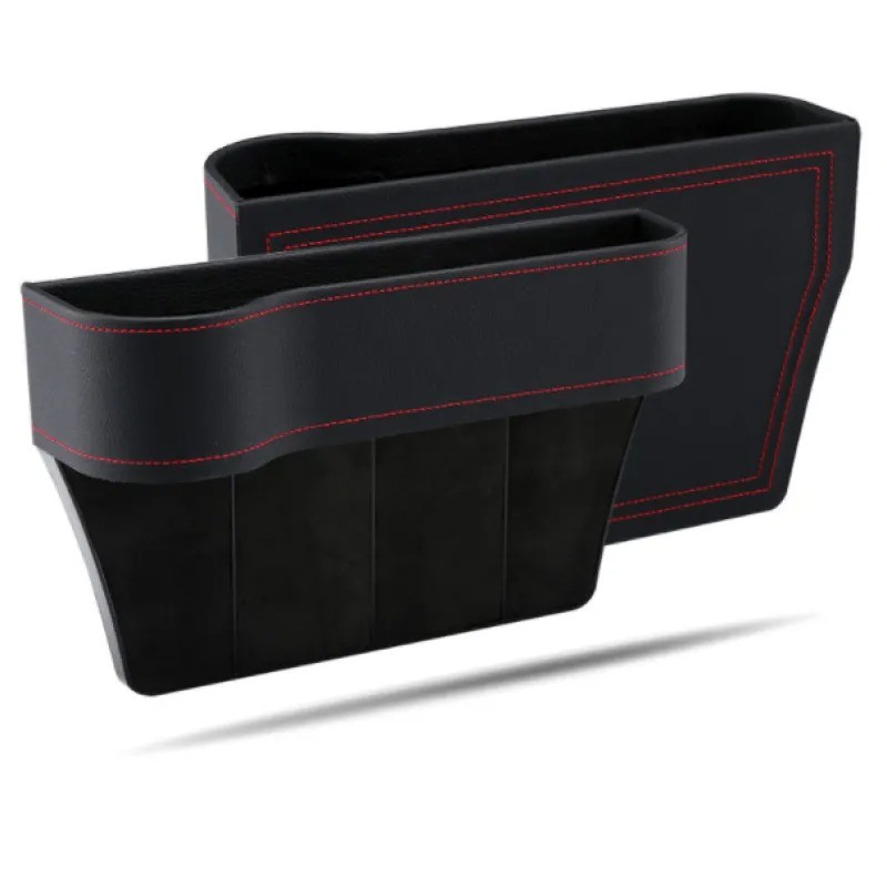 Organizador de asiento de coche de PU, caja de almacenamiento para huecos de asiento