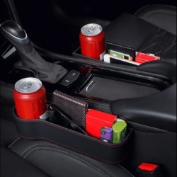 Organizador de asiento de coche de PU, caja de almacenamiento para huecos de asiento