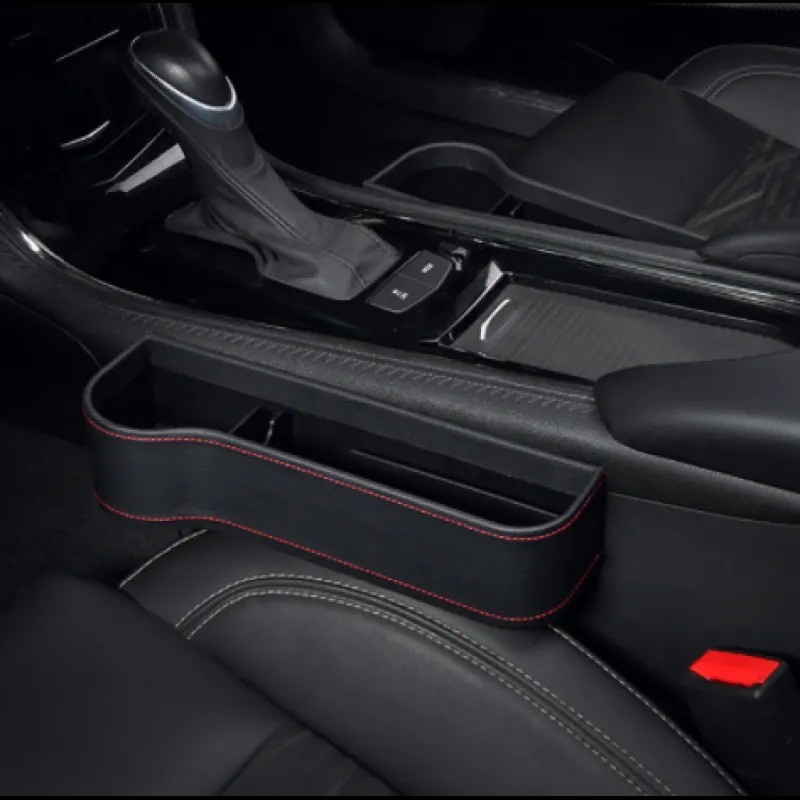 Organizador de asiento de coche de PU, caja de almacenamiento para huecos de asiento