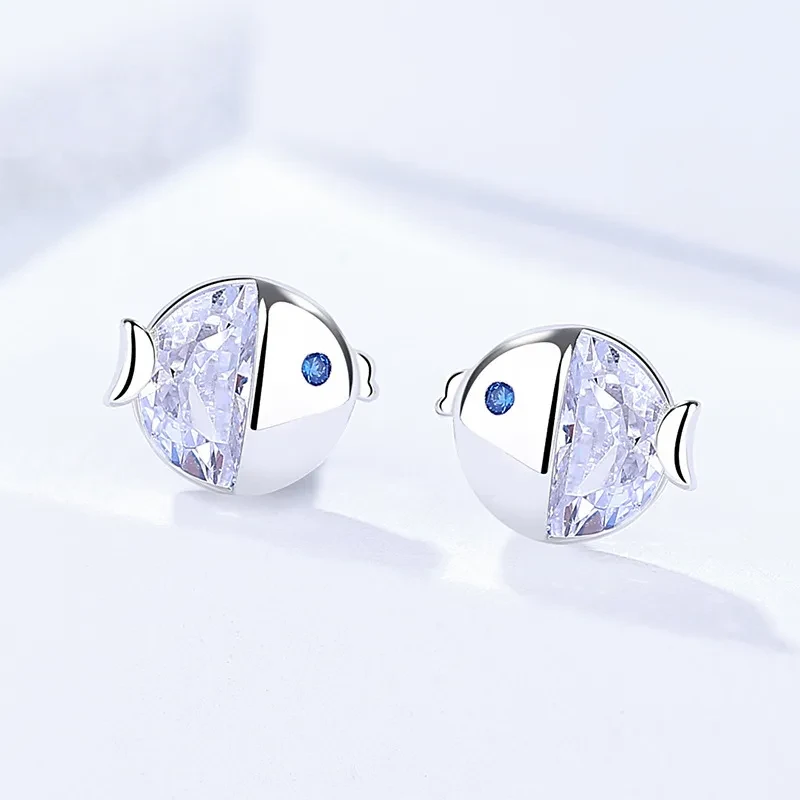 Pendientes de pez de cristal