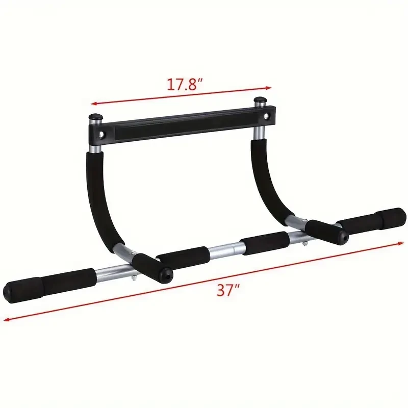 Barra de dominadas para puerta, resistente, para entrenamiento de la parte superior del cuerpo, herramientas de fitness para gimnasio en casa, color negro