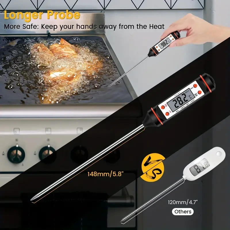 Termómetro digital de lectura instantánea para carne, para cocina, con pantalla LCD retroiluminada.