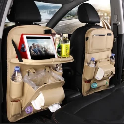 Organizador multifuncional para el respaldo del asiento del coche de cuero sintético