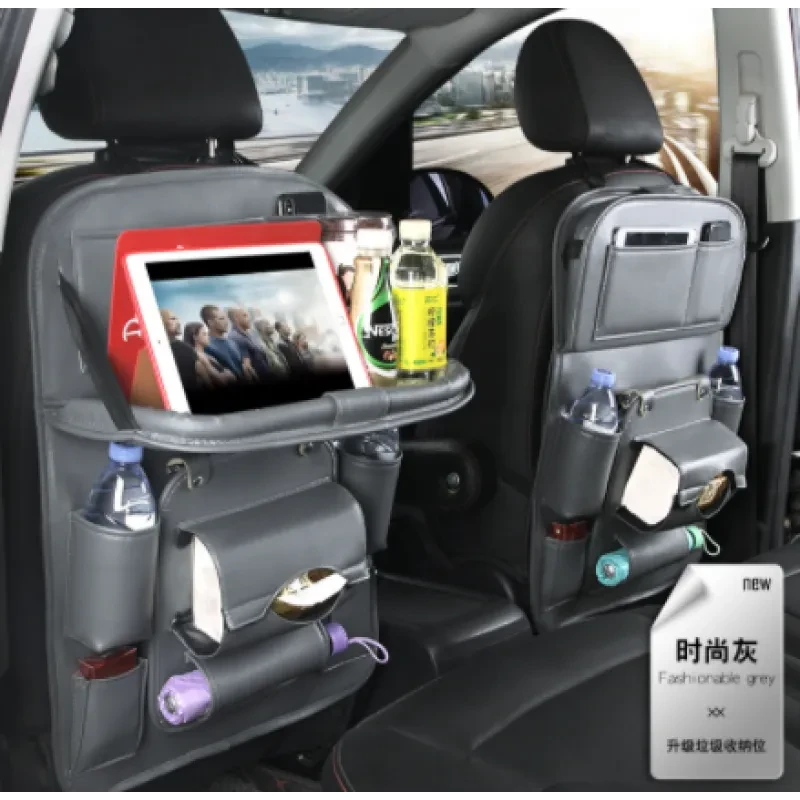 Organizador multifuncional para el respaldo del asiento del coche de cuero sintético