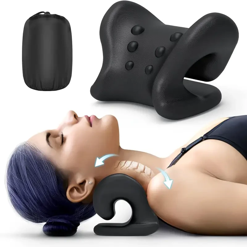 Camilla cervical ergonómica para aliviar el dolor - Almohada de tracción cervical y corrección espinal
