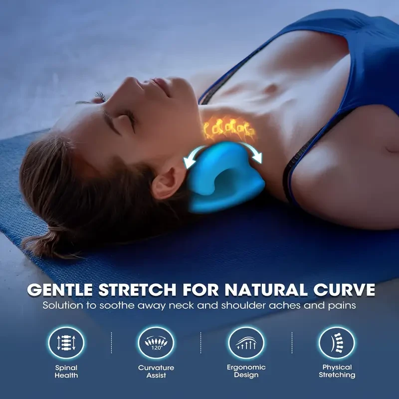 Camilla cervical ergonómica para aliviar el dolor - Almohada de tracción cervical y corrección espinal