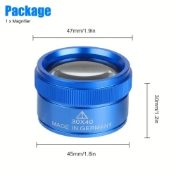 Lupa de bolsillo portátil de 30 aumentos: lupa de mano para reparación de relojes y joyería