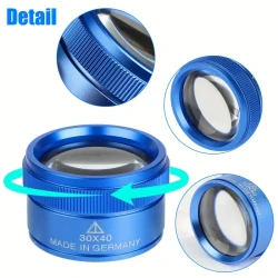 Lupa de bolsillo portátil de 30 aumentos: lupa de mano para reparación de relojes y joyería