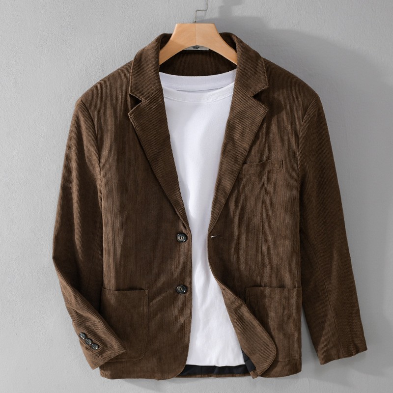Chaqueta fina de pana de otoño para hombre