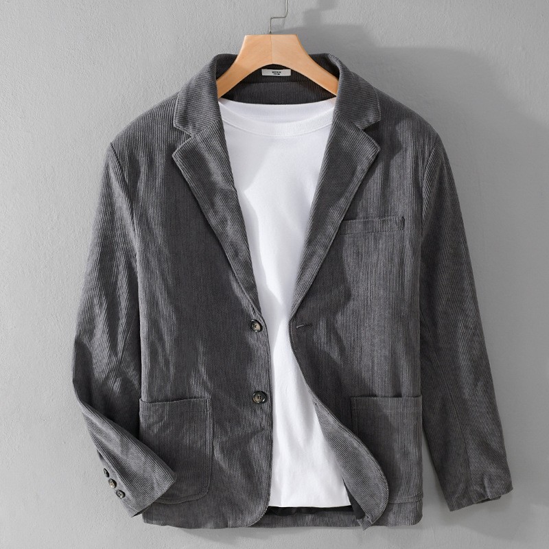 Chaqueta fina de pana de otoño para hombre