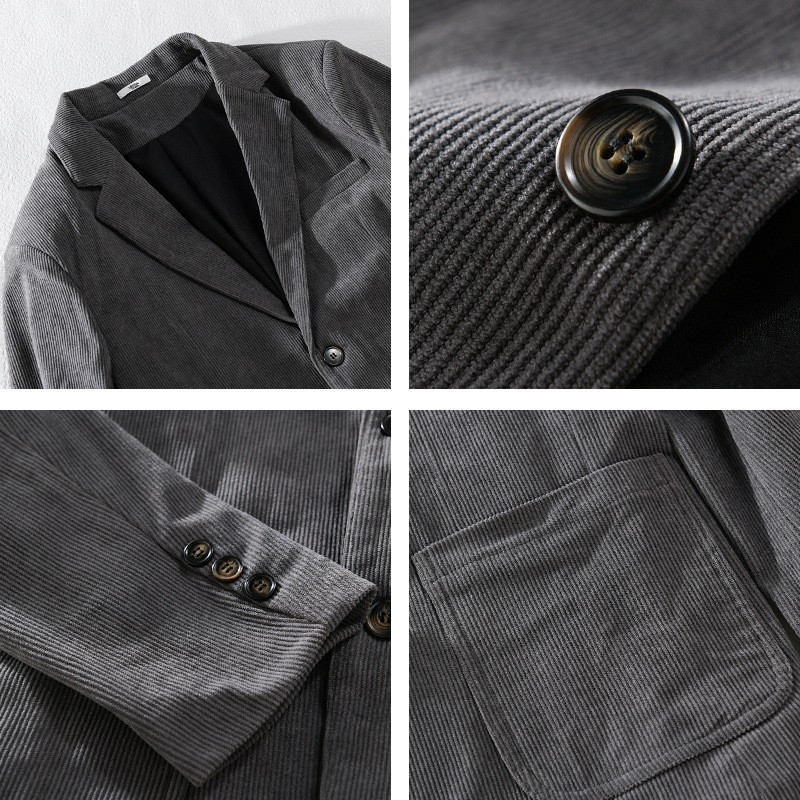 Chaqueta fina de pana de otoño para hombre