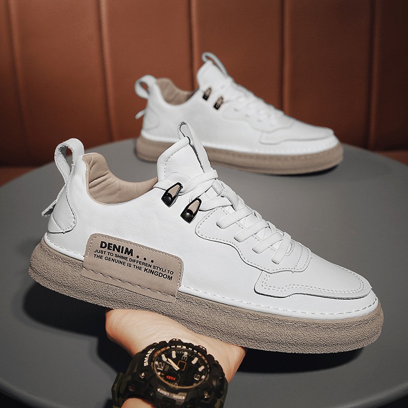 Zapatillas casuales de cuero versátiles para hombre
