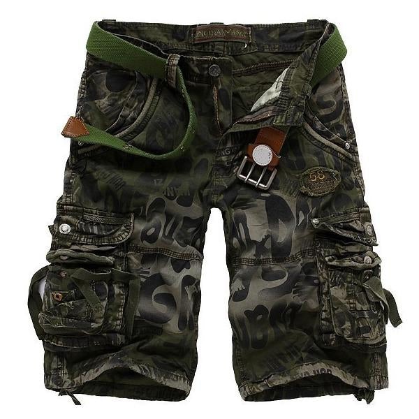 Pantalones cortos cargo de camuflaje para hombre