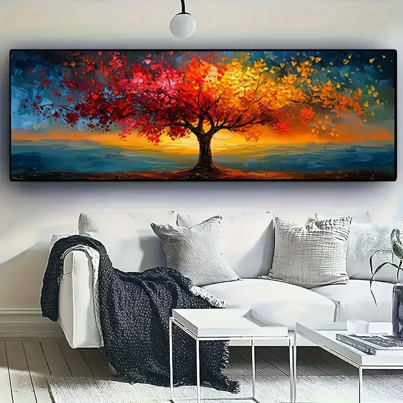 Impresión en lienzo extragrande del Árbol de la Vida: arte abstracto para la decoración moderna del hogar.