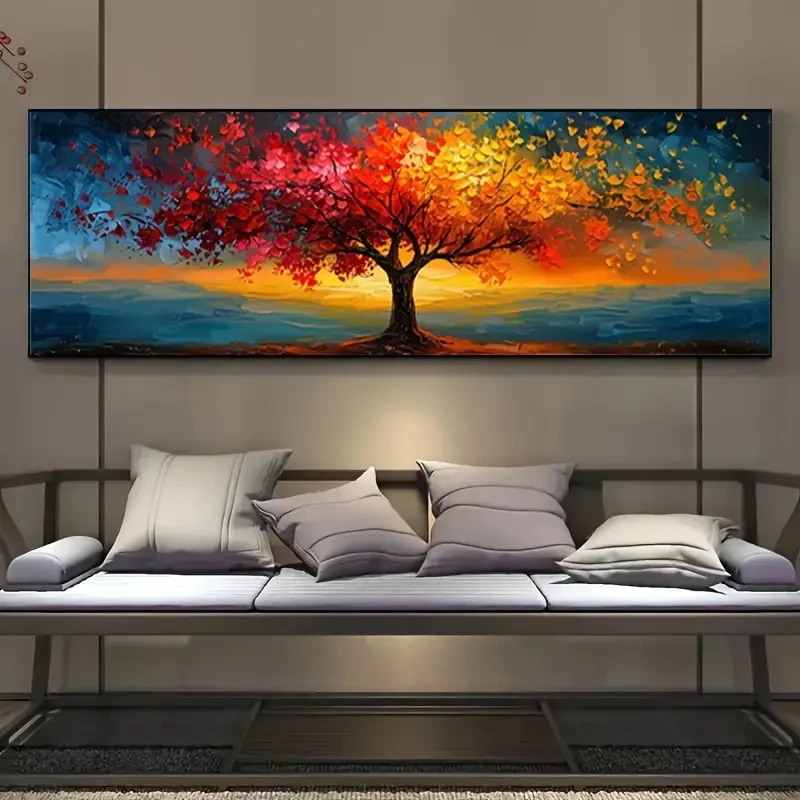Impresión en lienzo extragrande del Árbol de la Vida: arte abstracto para la decoración moderna del hogar.