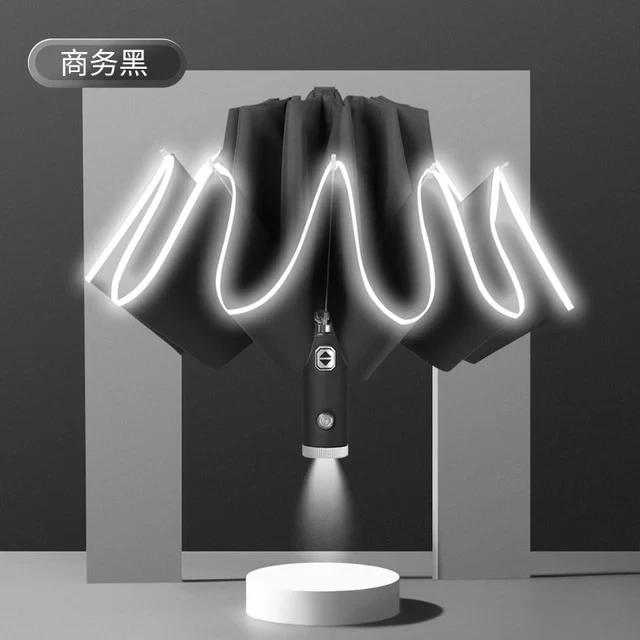 GiftTreeNZ | Paraguas automático con banda reflectante y luz LED