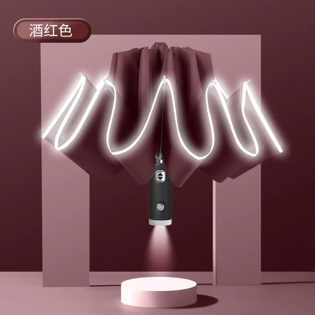 GiftTreeNZ | Paraguas automático con banda reflectante y luz LED