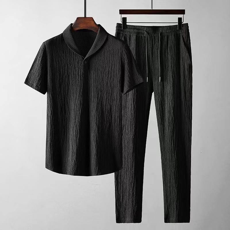 Top holgado de manga corta y pantalón con cordón Ropa de hombre