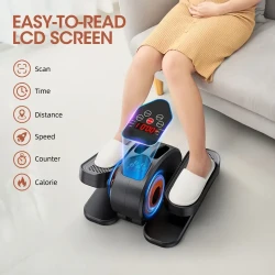 Máquina elíptica de escritorio: silenciosa y portátil, con pedales sentados, control remoto y 12 velocidades ajustables.