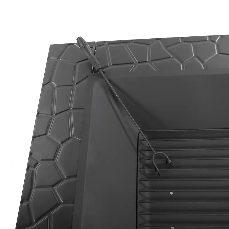 Brasero portátil de metal para exteriores con accesorios, color negro
