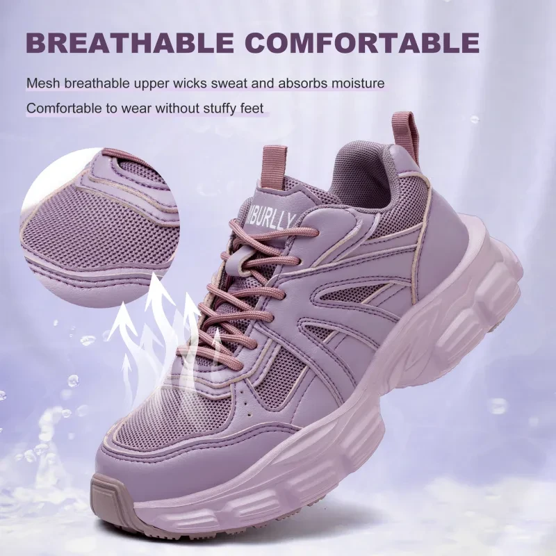 Zapatos de seguridad con punta de acero para mujer