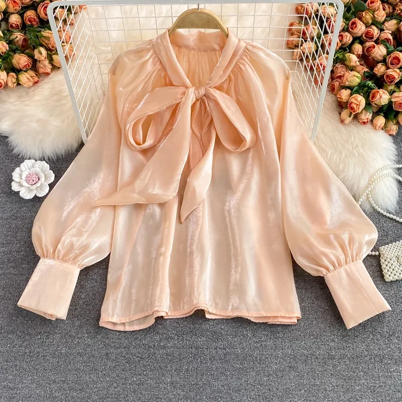 Blusa con lazo y cordones Super Fairy de talla grande para mujer