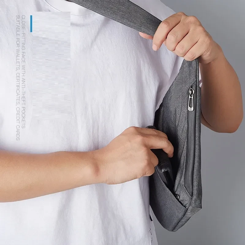 Bolsa de pecho de lona antirrobo multifuncional