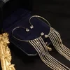Pendientes con borlas de diamantes brillantes