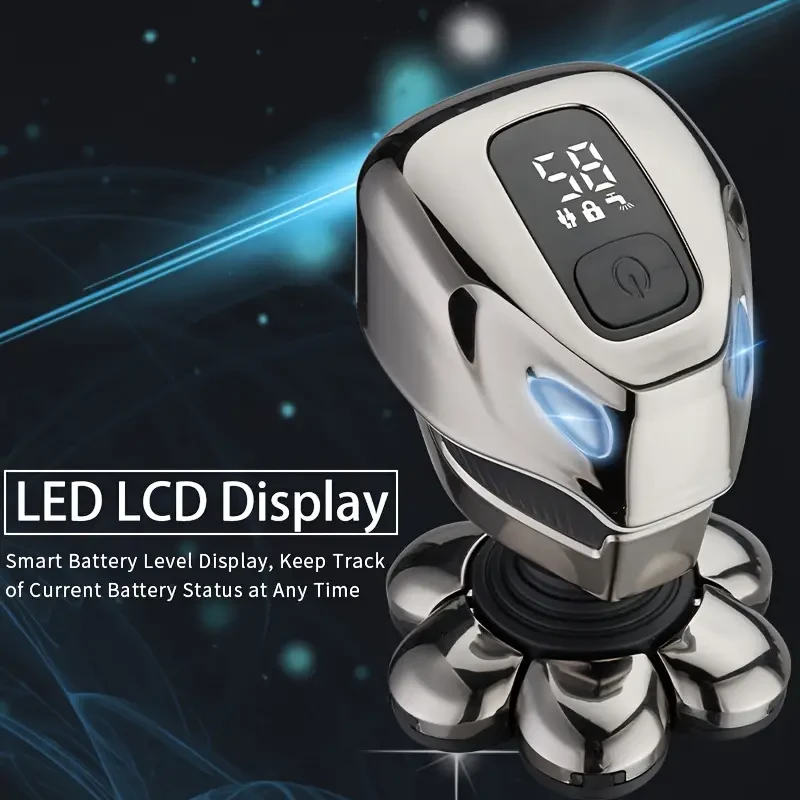 Afeitadora eléctrica 7D para hombres calvos: afeitadora antipellizcos con kit de cuidado personal 5 en 1