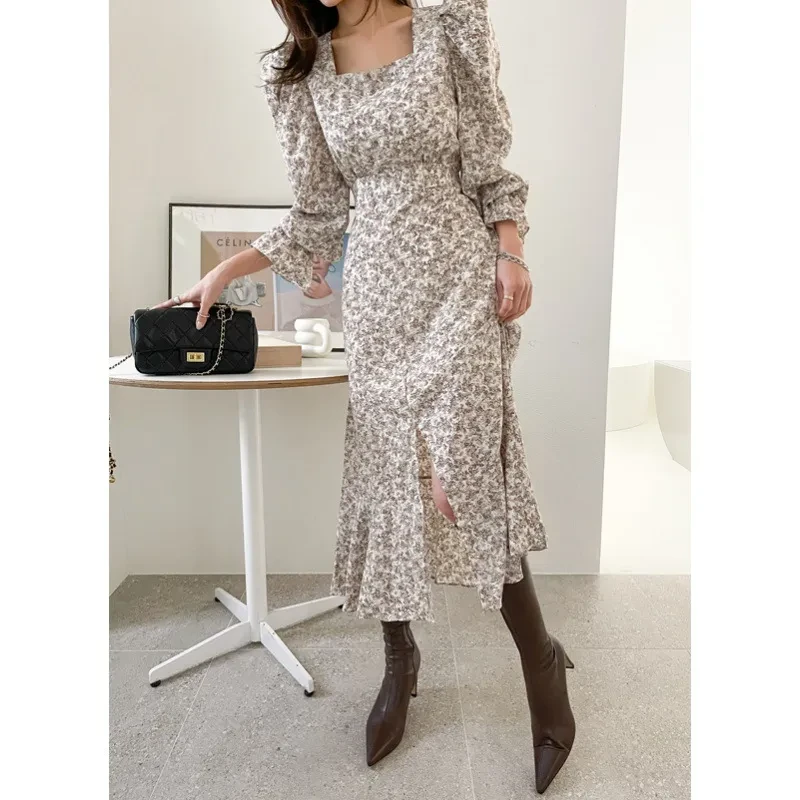 Vestido floral con cola de pez
