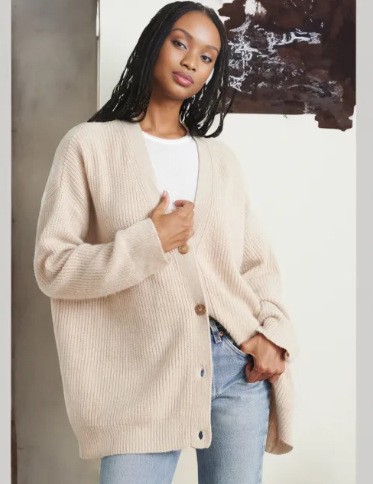 Cárdigan de punto con cuello en V para mujer