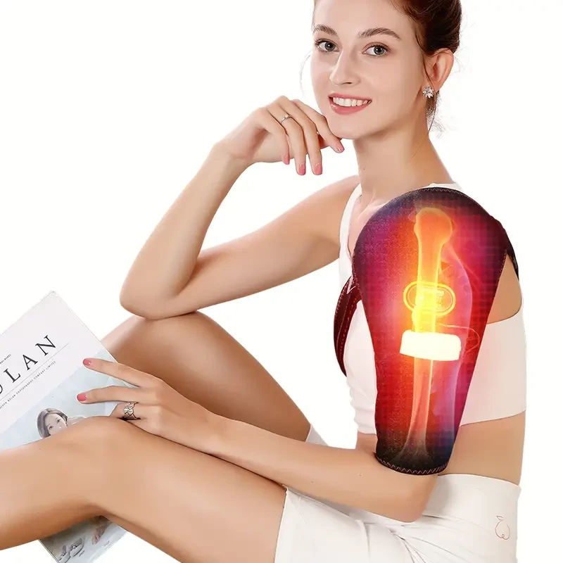 Envoltura térmica para hombros - Masajeador con almohadilla térmica para hombros con 3 configuraciones de vibración y calor