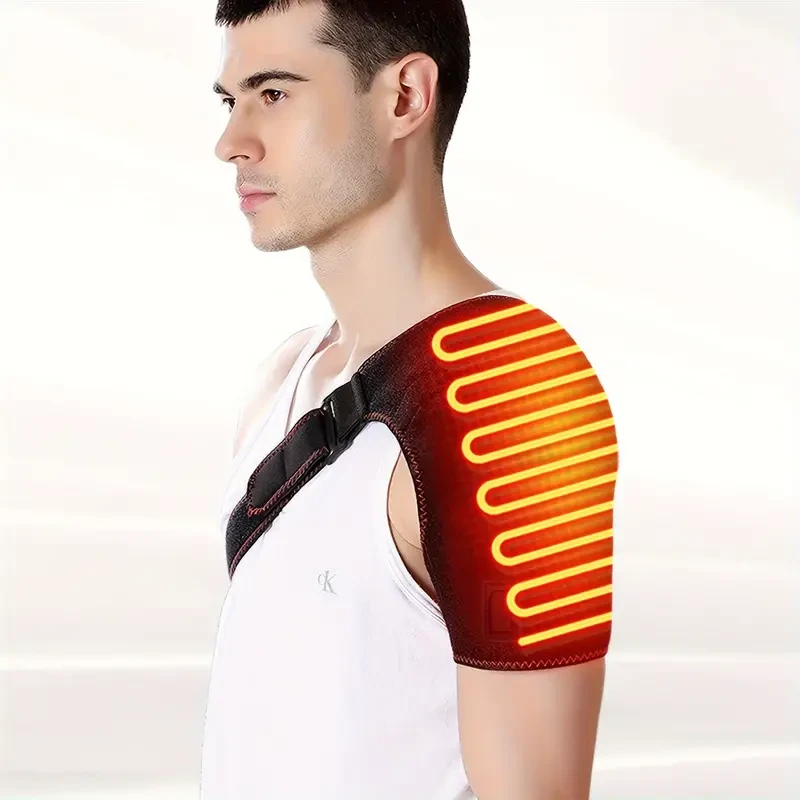 Envoltura térmica para hombros - Masajeador con almohadilla térmica para hombros con 3 configuraciones de vibración y calor