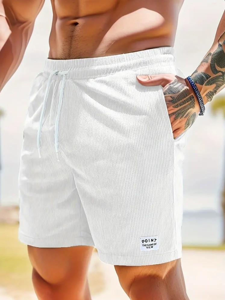 Pantalones cortos de pana con cordones para hombre