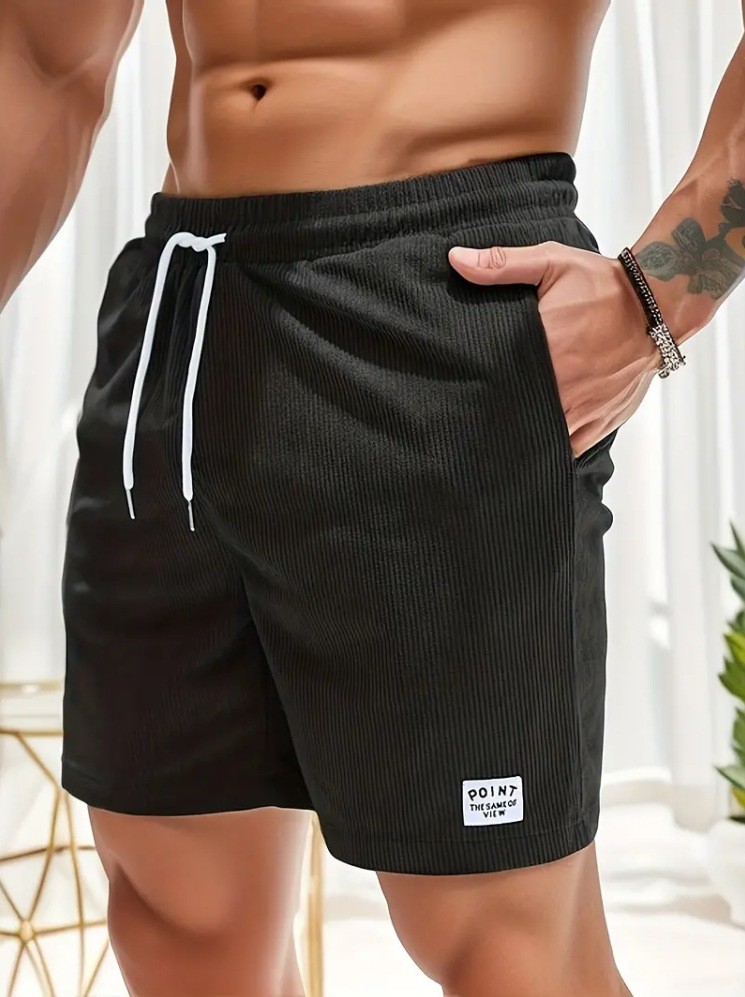 Pantalones cortos de pana con cordones para hombre