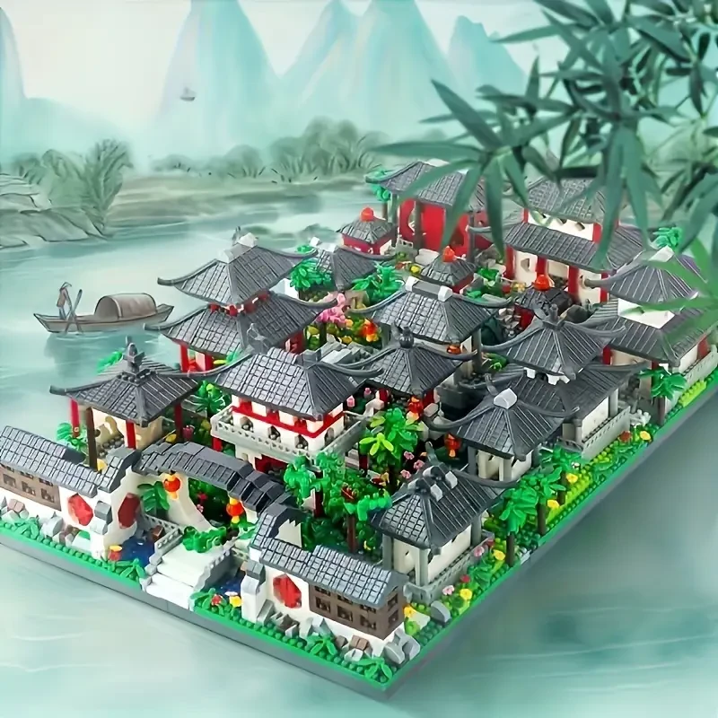 Rompecabezas 3D de sabiduría antigua oriental de más de 5530 piezas - Conjunto de arquitectura de jardines de Suzhou
