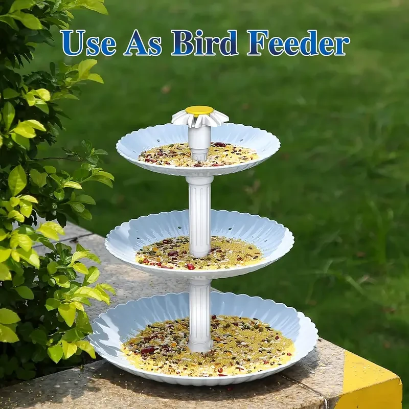 Baño para pájaros de 3 niveles con bomba solar de 3,5 W: decoración de jardín y comedero para pájaros de exterior