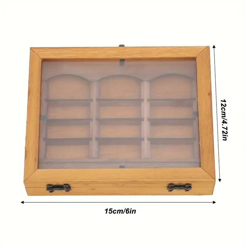 Estantería de madera en miniatura 3D con 100 minilibros - Decoración rústica Shaker