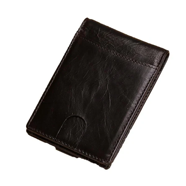 Cartera de cuero multifunción con tarjetero para hombre
