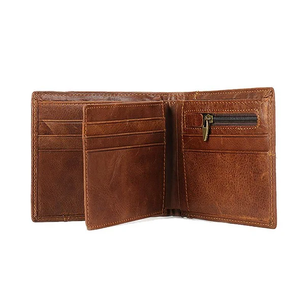 Cartera multitarjeta de cuero para hombre