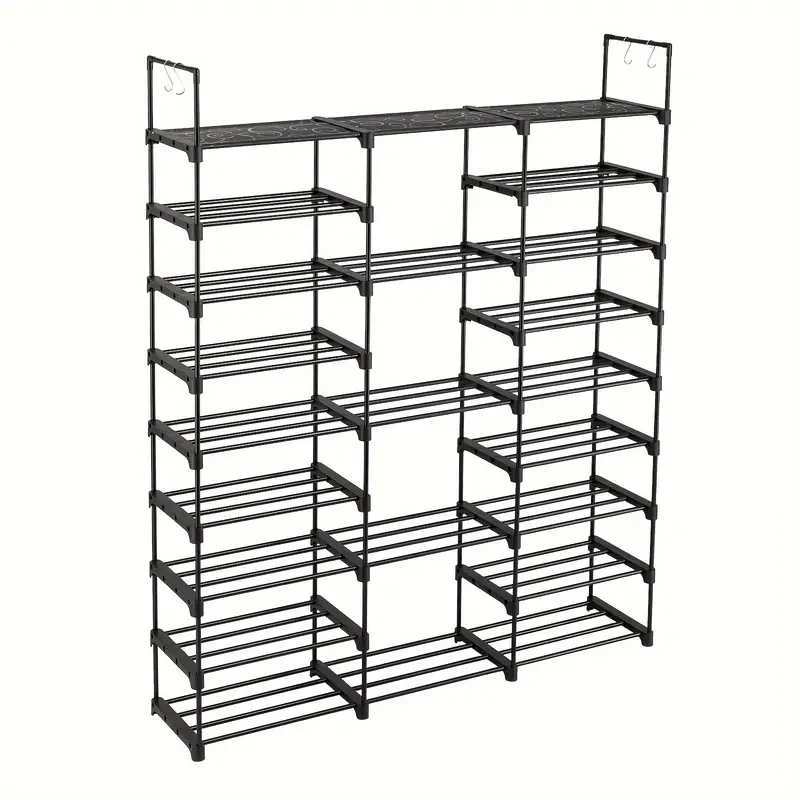 Solución suprema para el almacenamiento de zapatos de 9 niveles: gabinete apilable y resistente para 50 pares