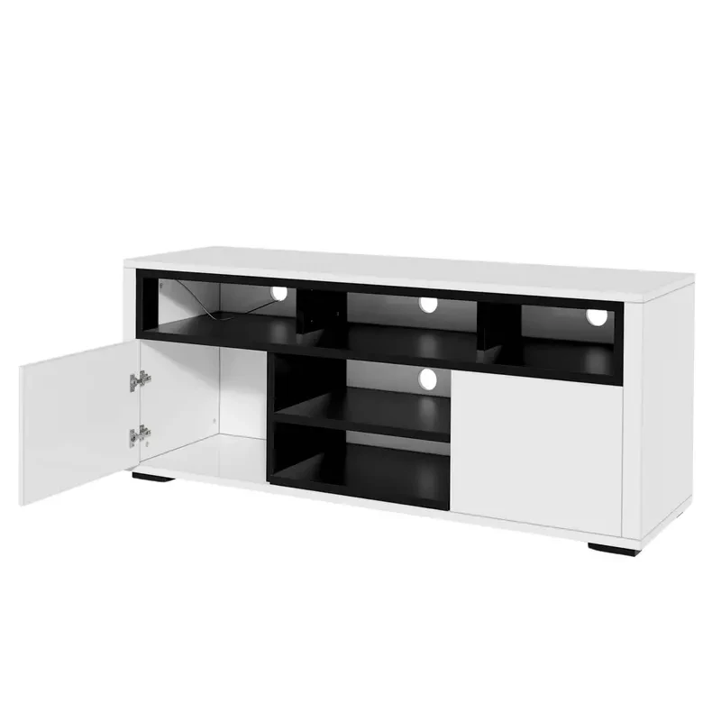 Mueble de TV LED de 60" - Consola multimedia de centro de entretenimiento de alto brillo